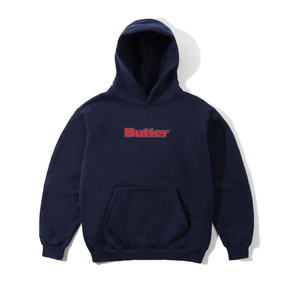 Butter Goods Outline Logo Pullover Hood Navy