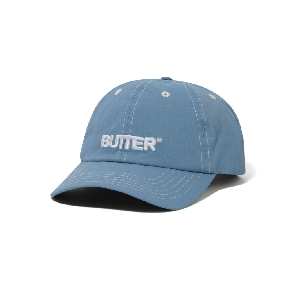 Butter Goods Nylon Rounded Logo 6 Panel Cap Sky Blue