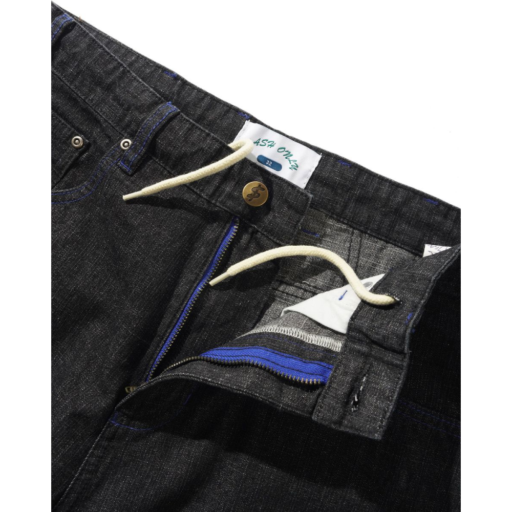 Cash Only Break Denim Shorts Streaky Black
