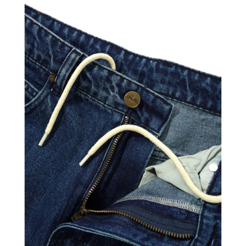 Butter Goods Straight Leg Denim Jeans Distressed Indigo