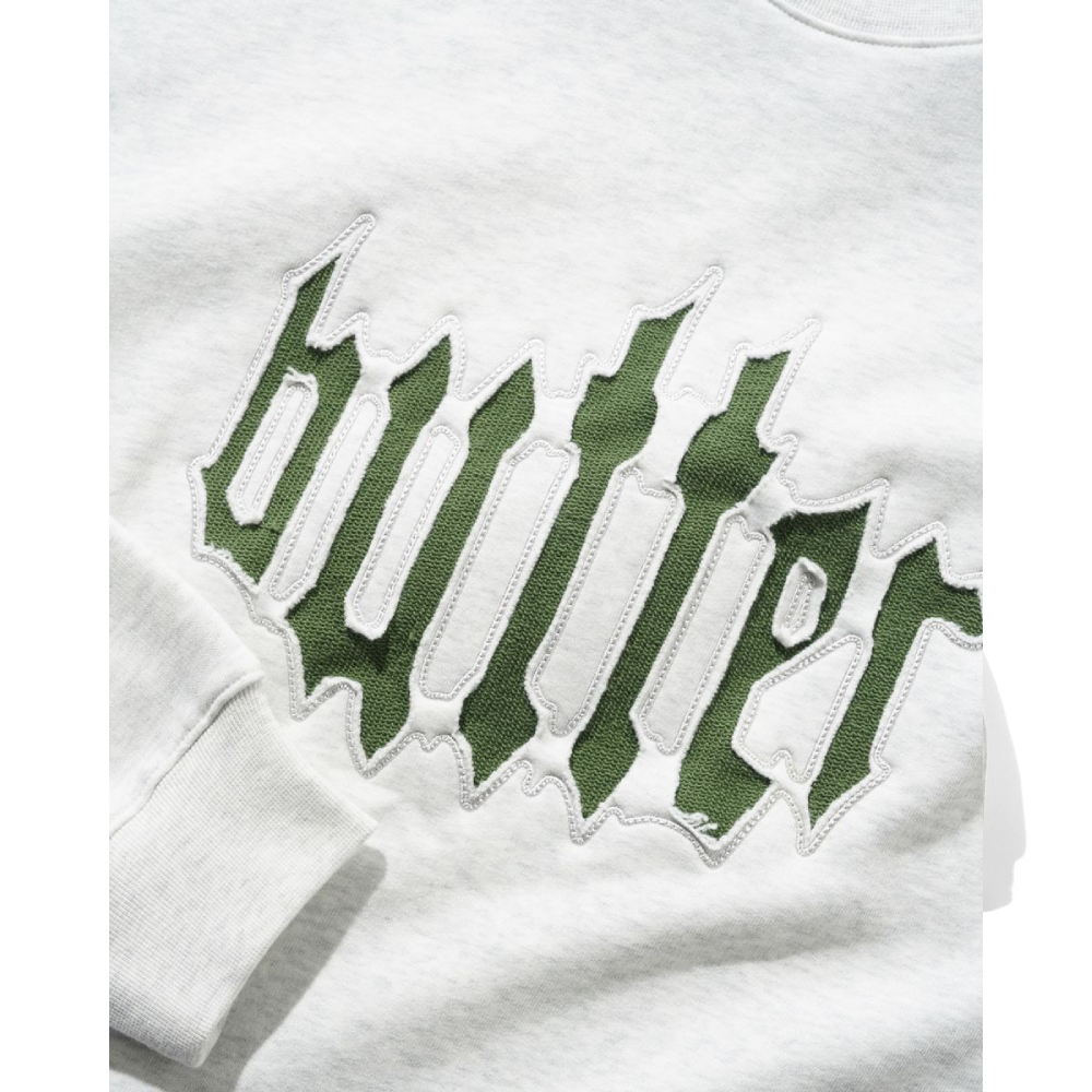Butter Goods Cut Out Applique Crewneck Ash