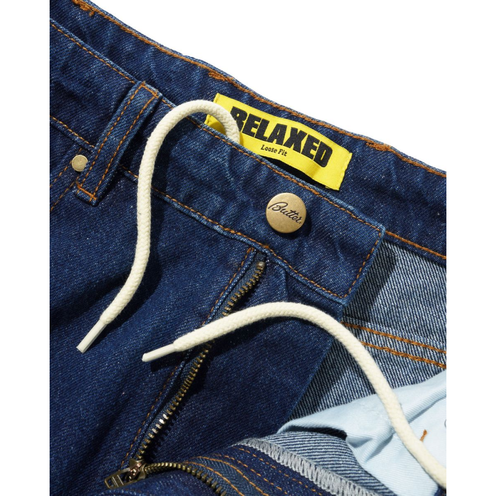 Butter Goods Relaxed Fit Denim Jeans Dark Indigo