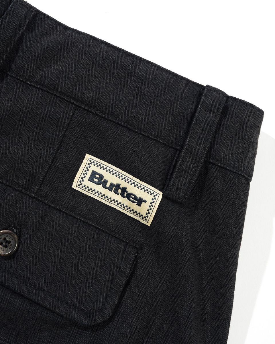 Butter Goods Pleated Shorts Washed Black