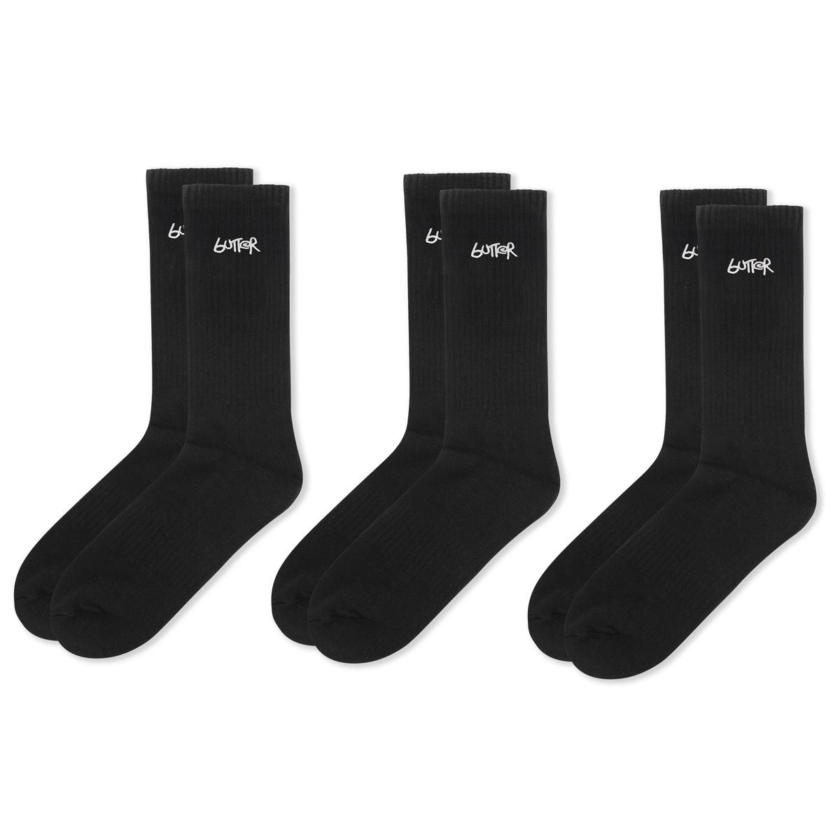 Butter Goods 3-Pack Basic Socks Black