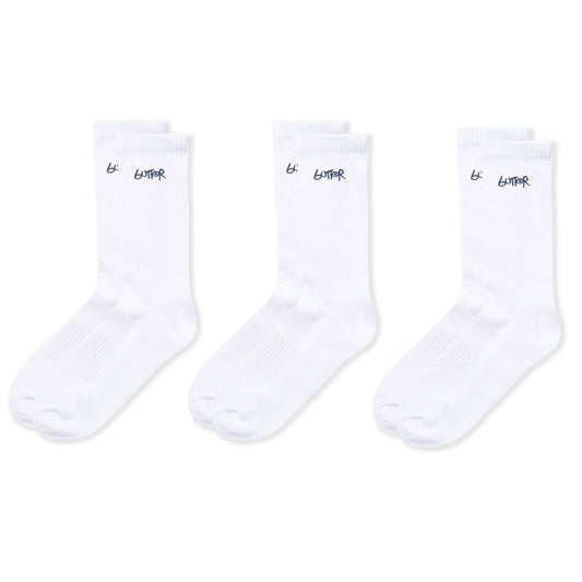 Butter Goods 3-Pack Basic Socks White