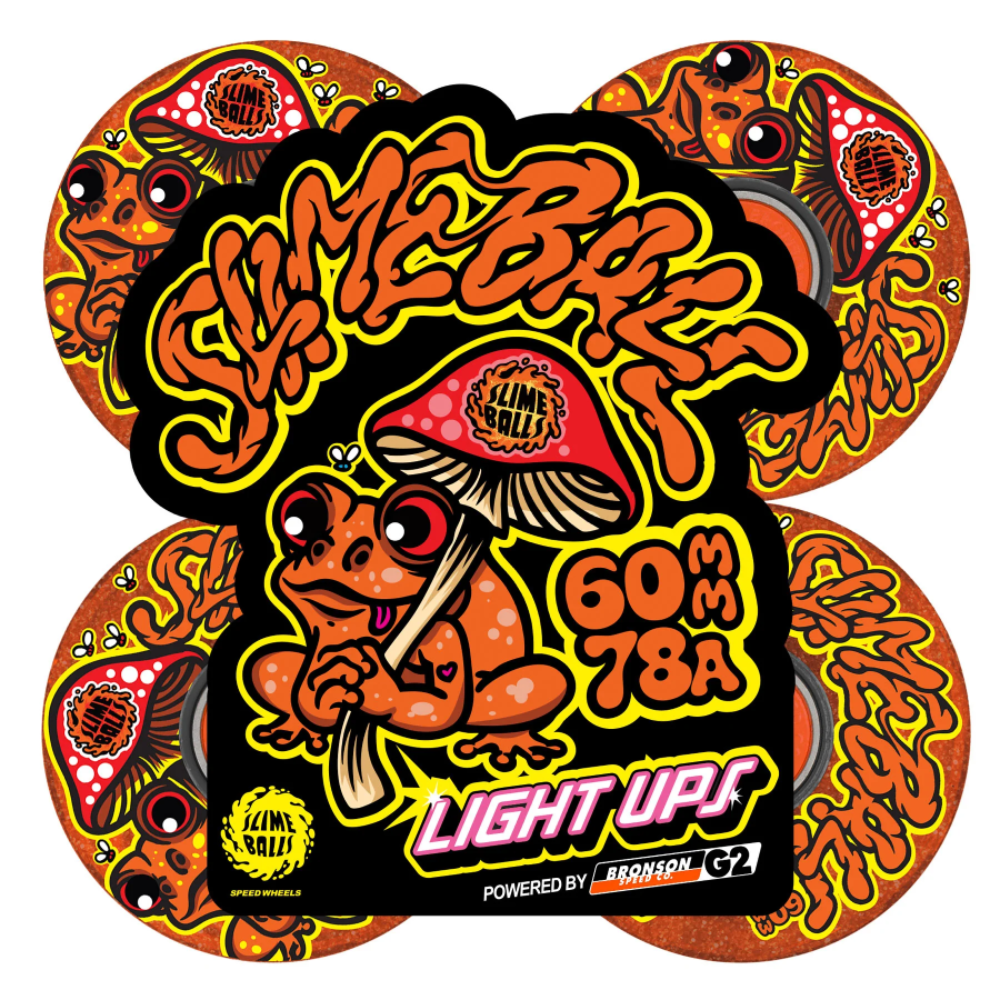 Slime Balls Frog Trips Red Glitter OG Slime Light Up Wheels 78a 60mm