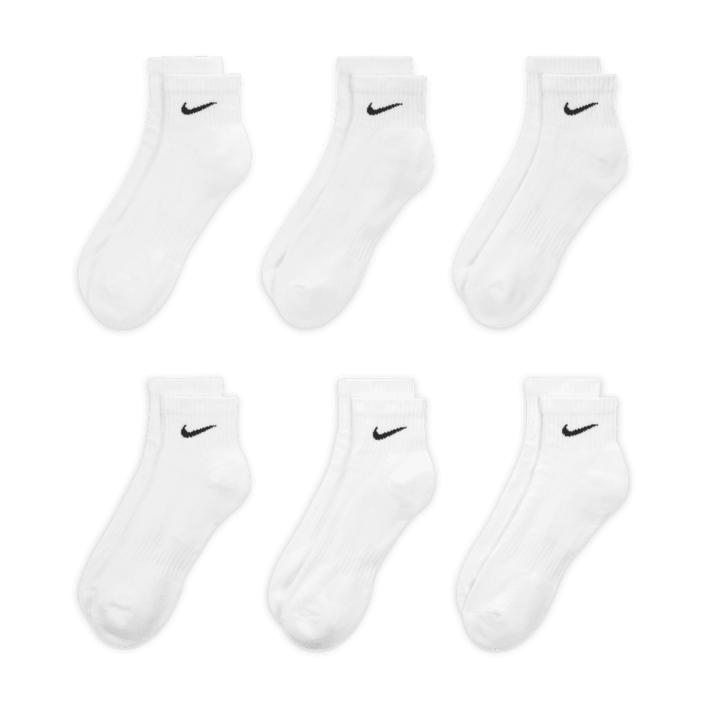 Nike Everyday Cushioned Ankle Sock 6 Pack White
