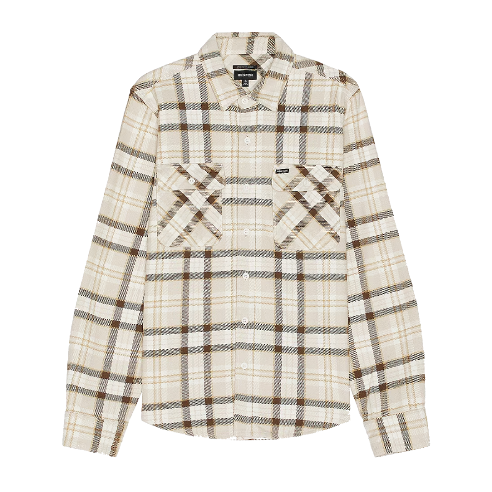 Brixton Bowery Heavy Weight L/S Flannel Beige/Off White/Desert Palm