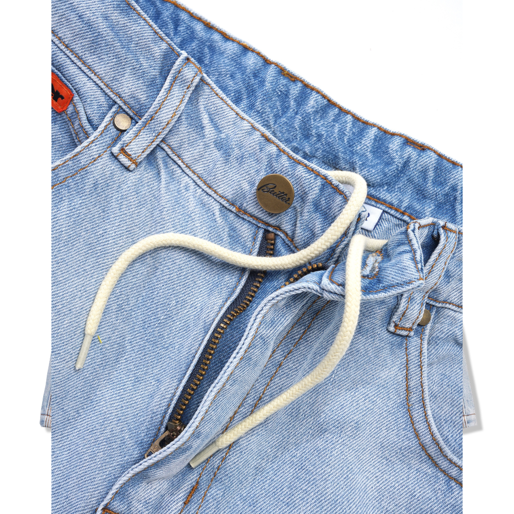 Butter Goods Baggy Denim Shorts Light Blue