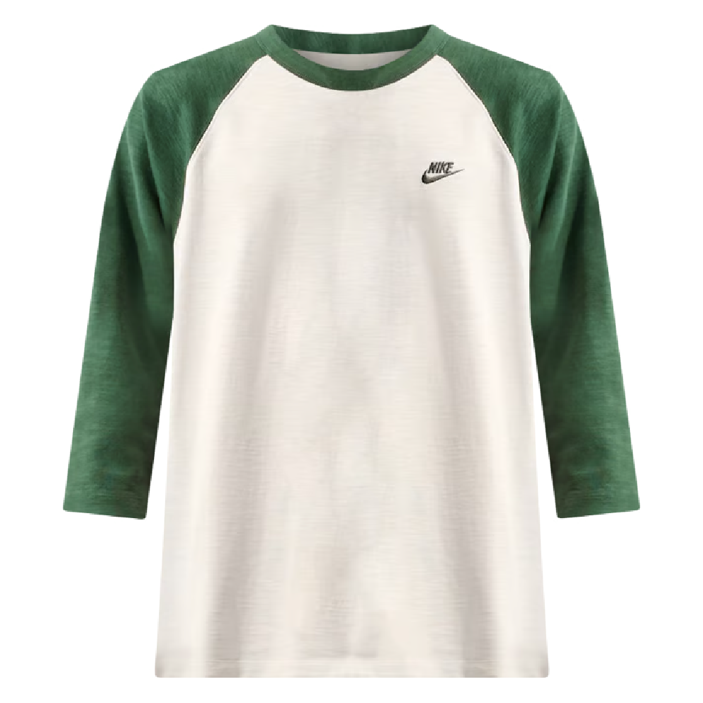 Nike Sportswear Club 3/4 Sleeve Raglan T-Shirt Green/Chalk