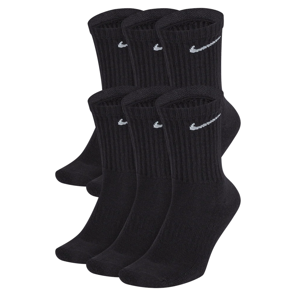 Nike Everyday Cushioned Crew Black Sock 6 Pack