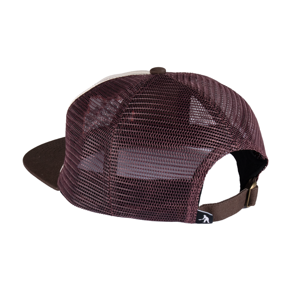Pass Port Brush Fire Worker Truckers Cap Choc/Off White