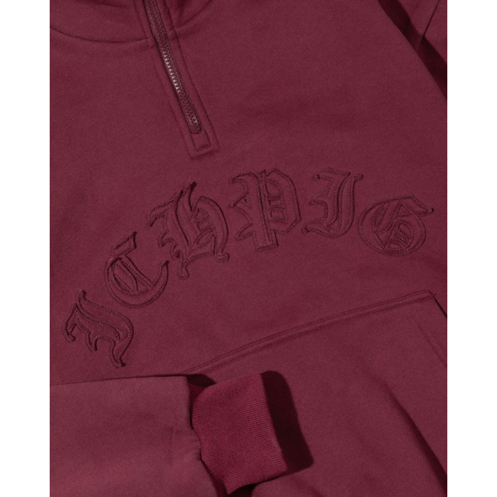 Ichpig Landmark 1/4 Zip Dark Maroon