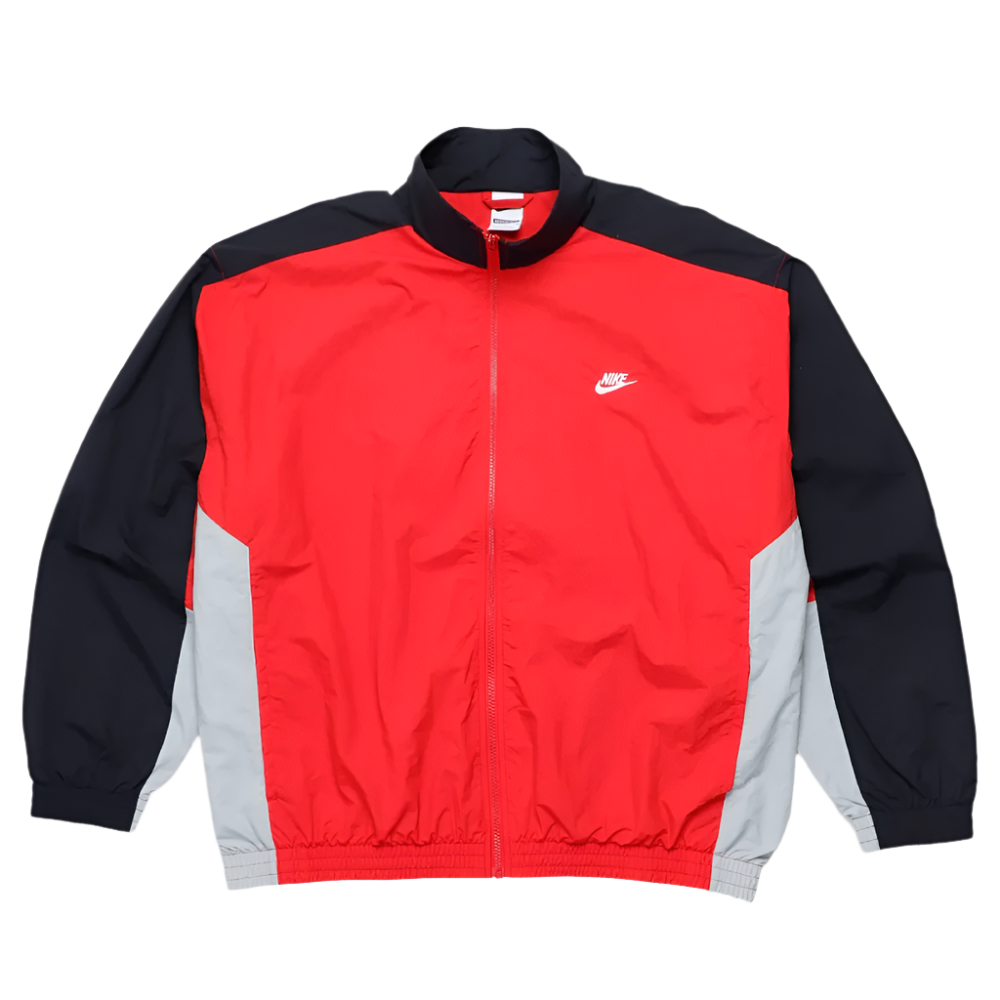 nike windbreaker mens black and red