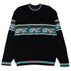 Pass Port Antler Knit Sweater Black/Teal
