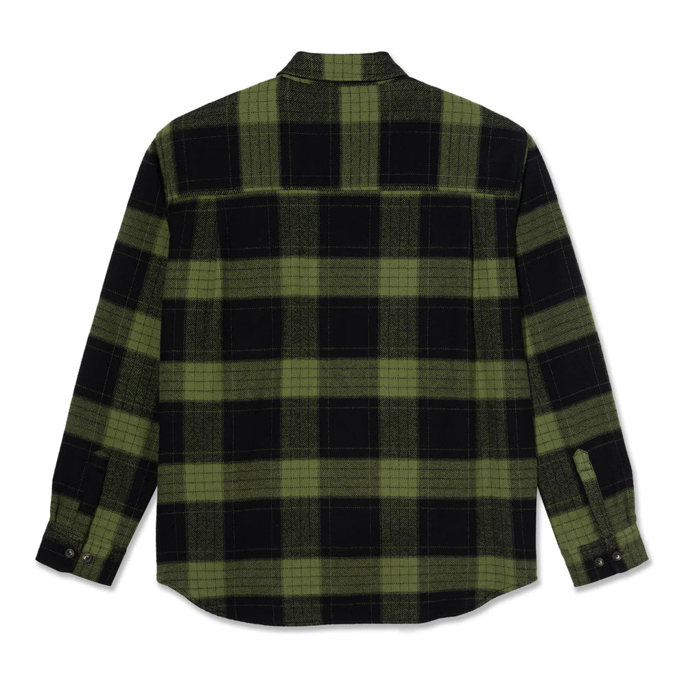 Polar Mike Long Sleeve Flannel Shirt Black/Ary Green