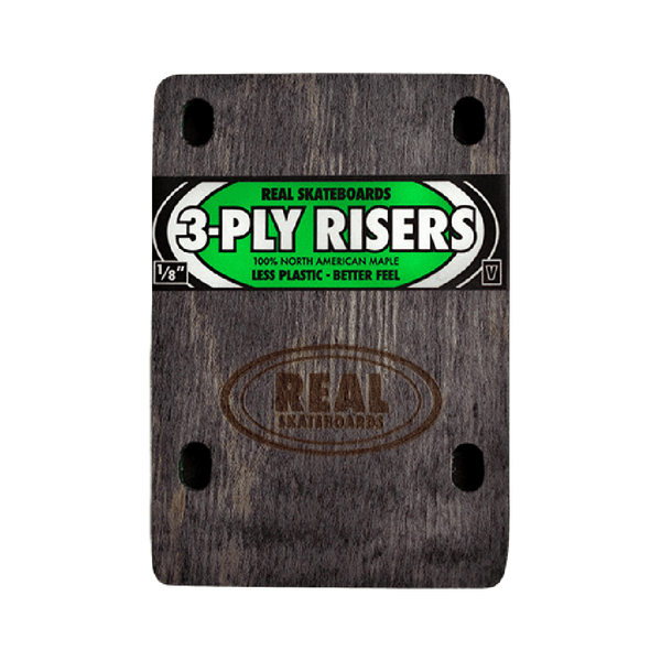 Real Skateboards Wood Riser Pad Black 1/8" The Skateboard Shop