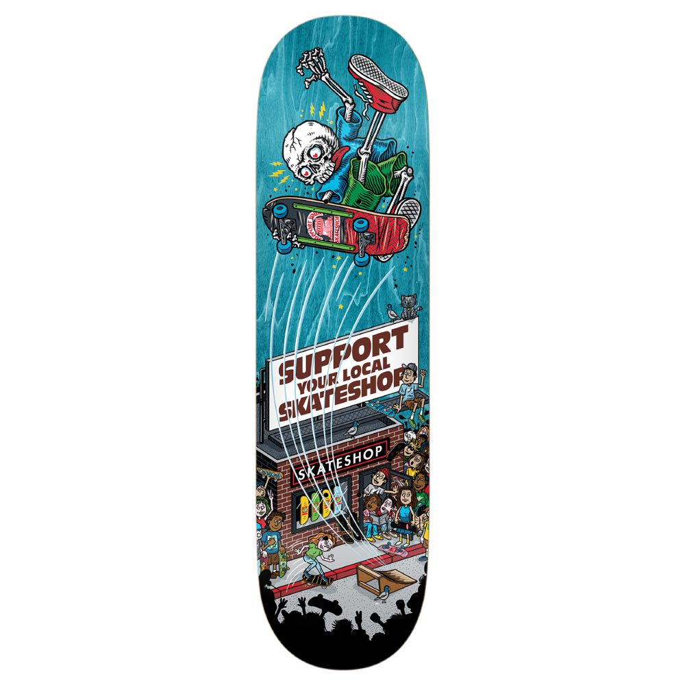 Delux Skateshop Day 2025 Shopkeeper Deck 8.5 (Green Wood Stain)