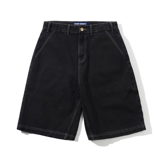 Butter Good Scribble Denim Shorts Washed Black