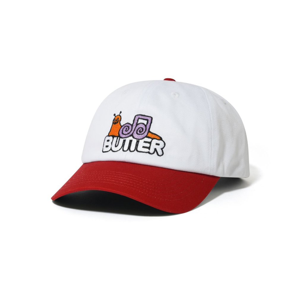 Butter Goods Snail 6 Panel Cap White/Cardinal
