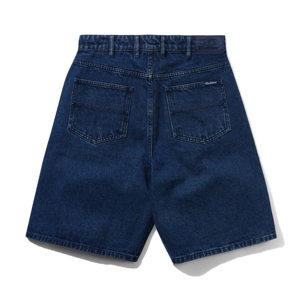 Butter Goods Baggy Denim Shorts Dark Blue