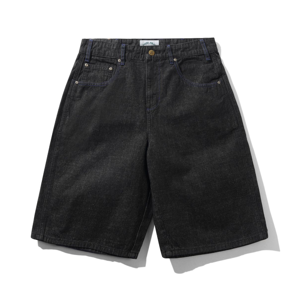 Cash Only Break Denim Shorts Streaky Black
