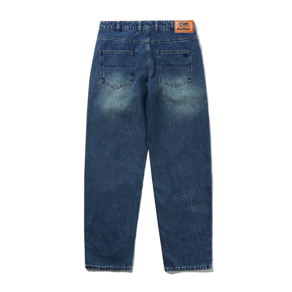 Butter Goods Straight Leg Denim Jeans Distressed Indigo