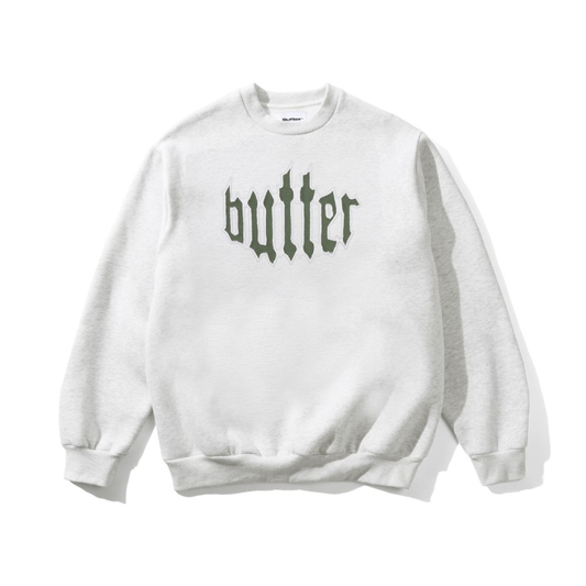 Butter Goods Cut Out Applique Crewneck Ash