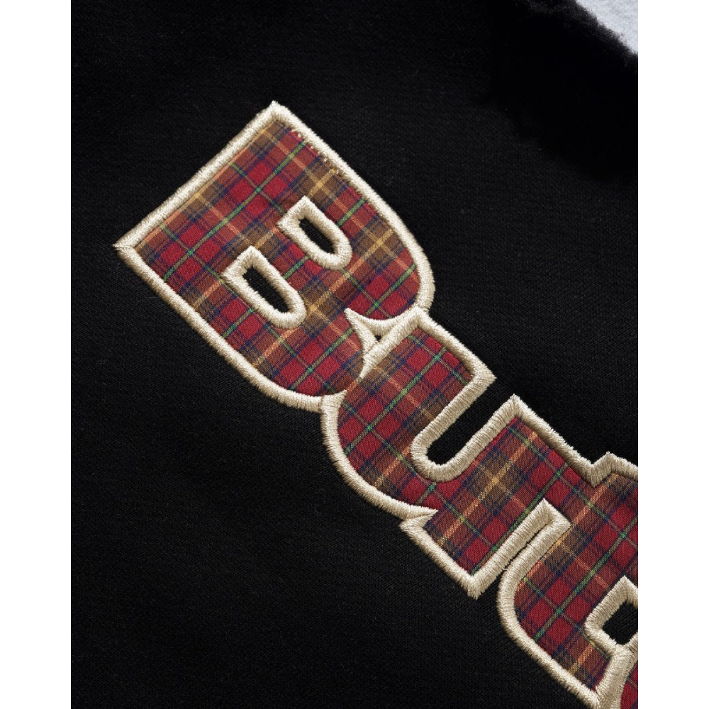 Butter Goods Plaid Logo Applique Pullover Hood Black