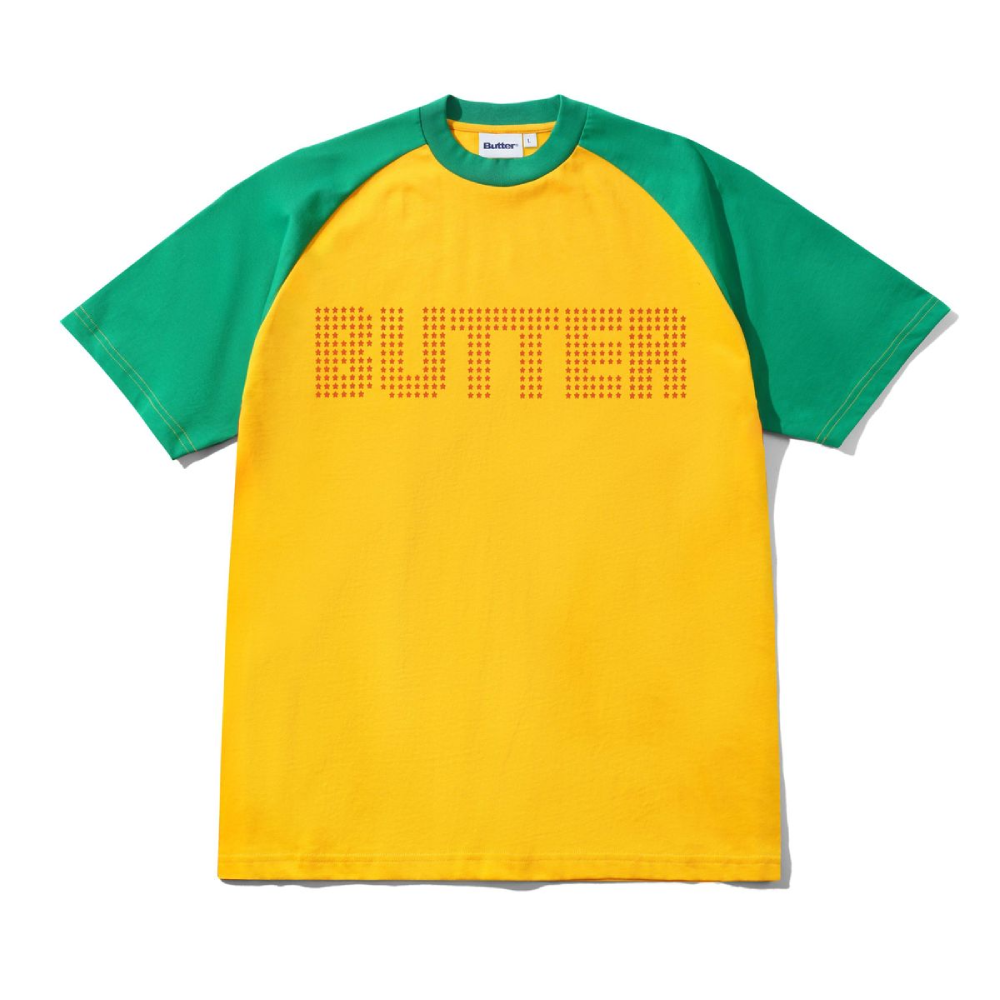 Butter Goods Stars Raglan T-Shirt Green/Gold