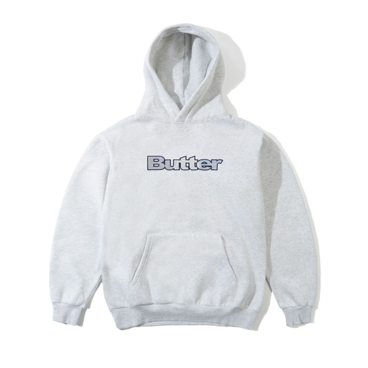 Butter Goods Stripe Logo Applique Pullover Hood Ash