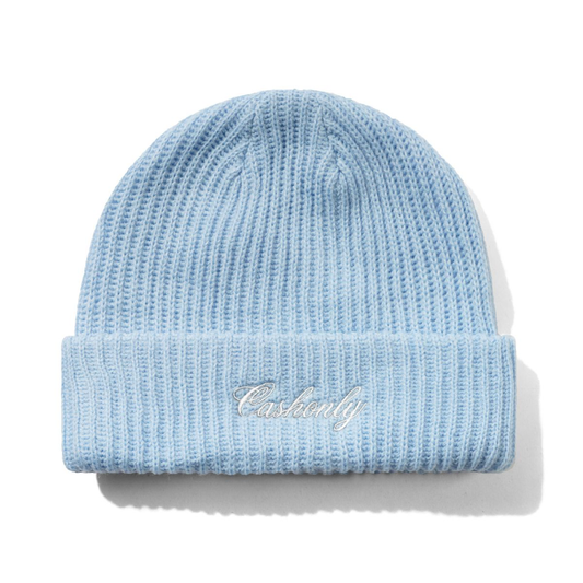Cash Only Script Beanie Sky