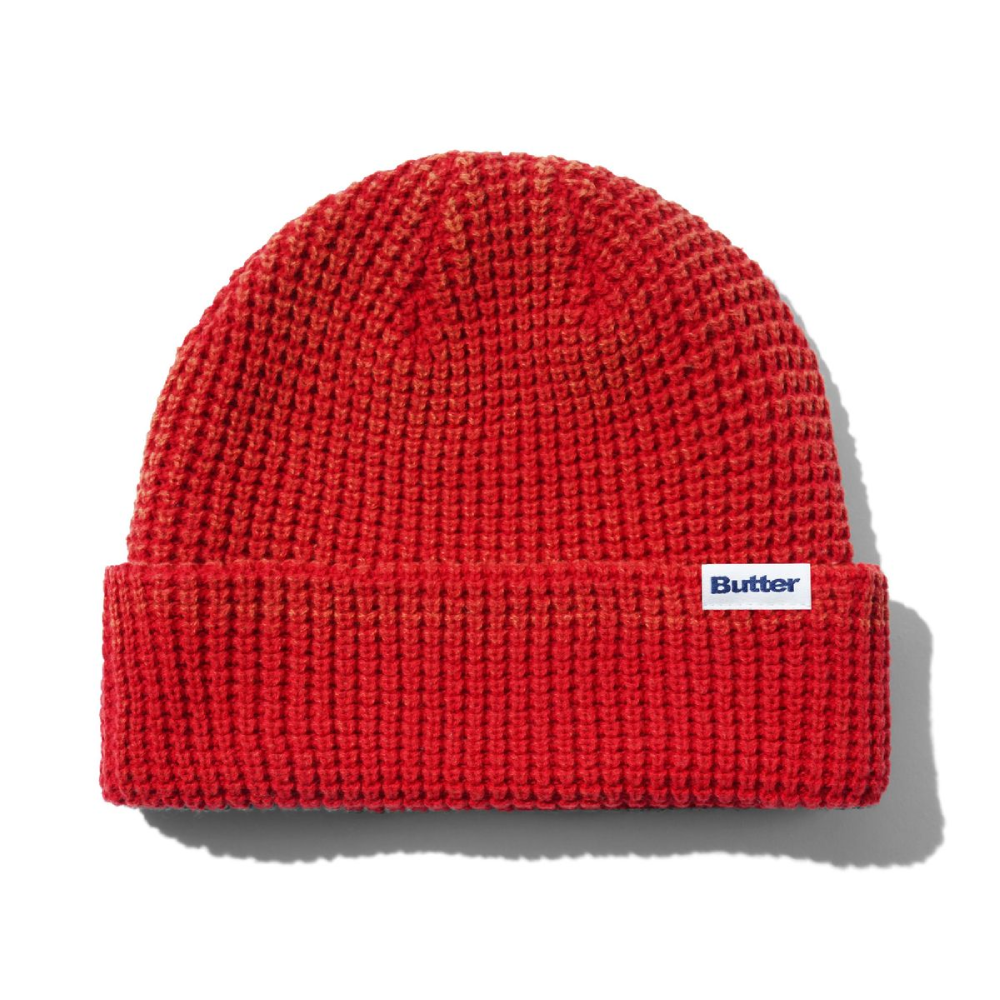 Butter Goods Distress Waffle Beanie Red