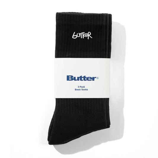Butter Goods 3-Pack Basic Socks Black