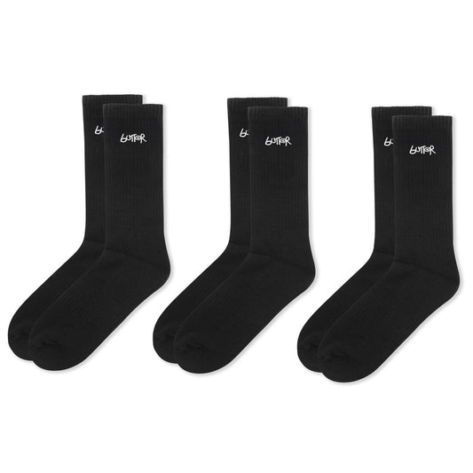 Butter Goods 3-Pack Basic Socks Black