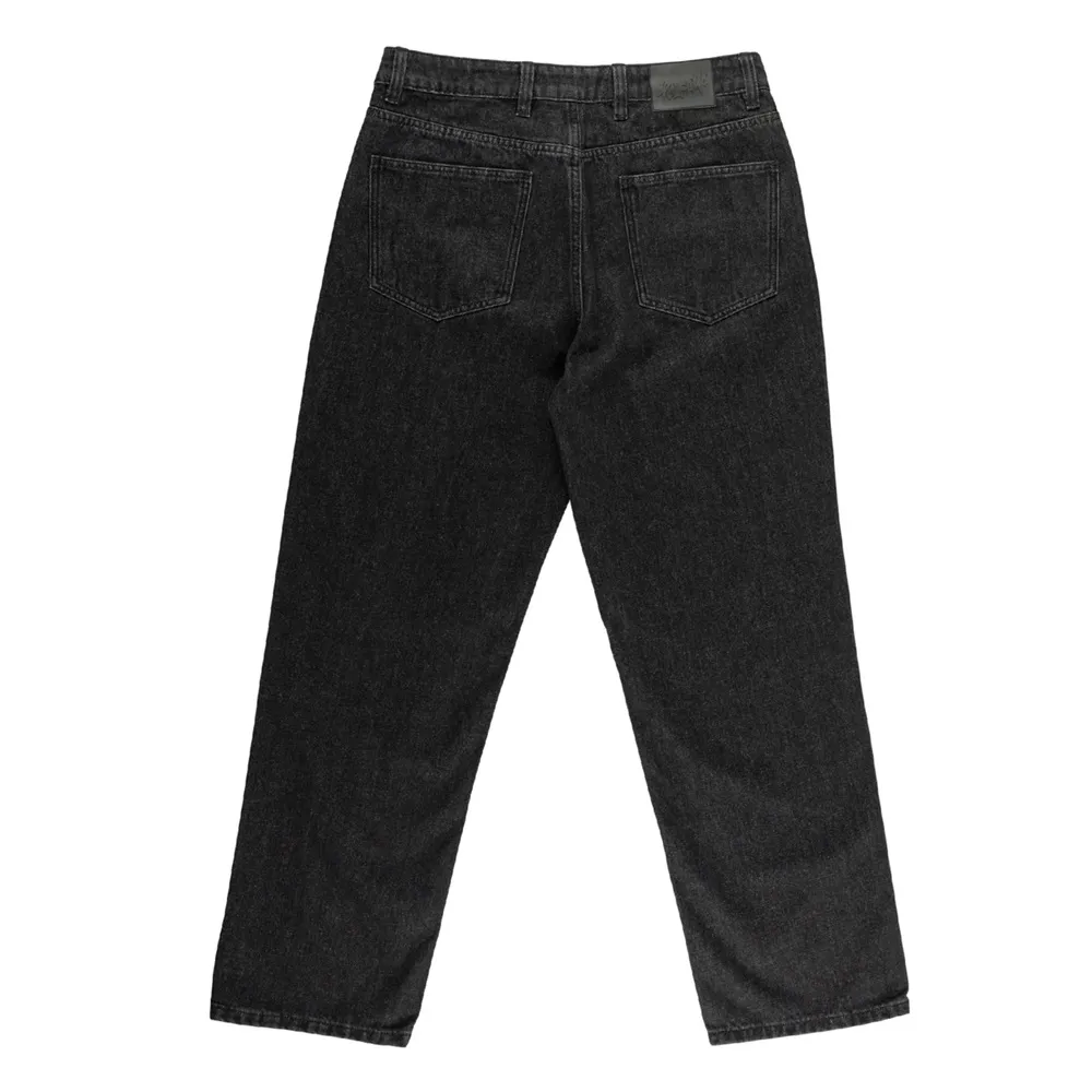 Welcome Immortal Loose Straight Washed Denim Pants Black