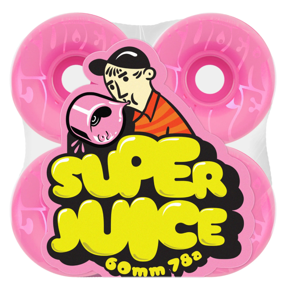 OJ Wheels Pink Bubble Gum Transparent Pink Super Juice 78a 60mm