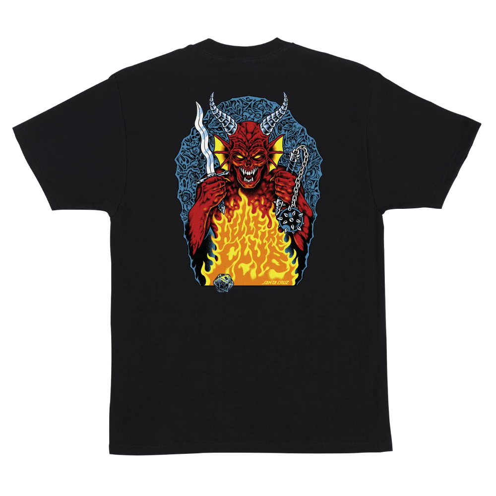 Santa Cruz X Stranger Things Hellfire Pit T-Shirt Black