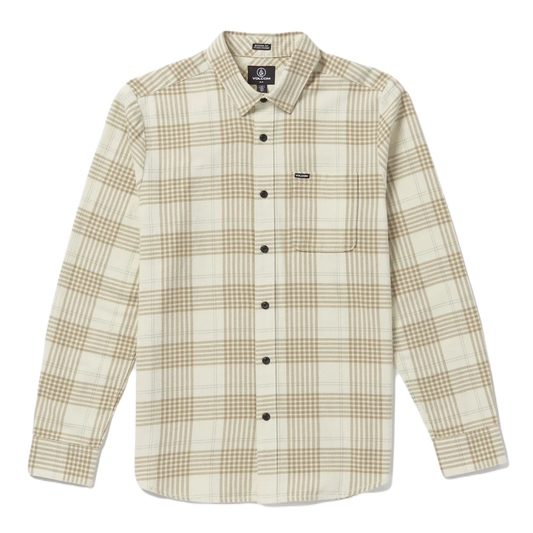 Volcom Caden Plaid L/S Shirt Dirty White