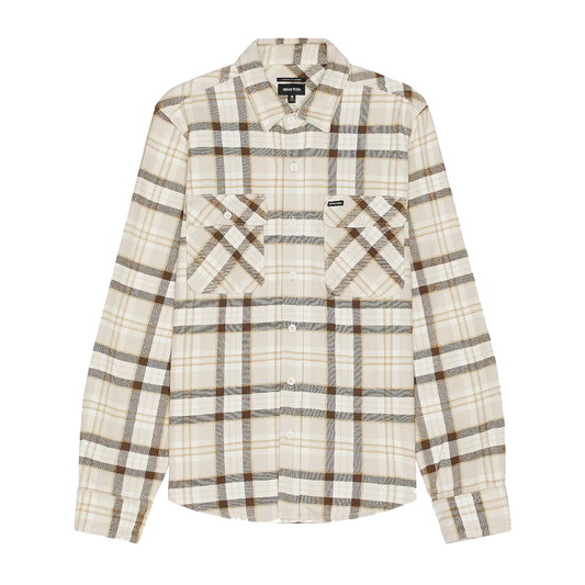 Brixton Bowery Heavy Weight L/S Flannel Beige/Off White/Desert Palm