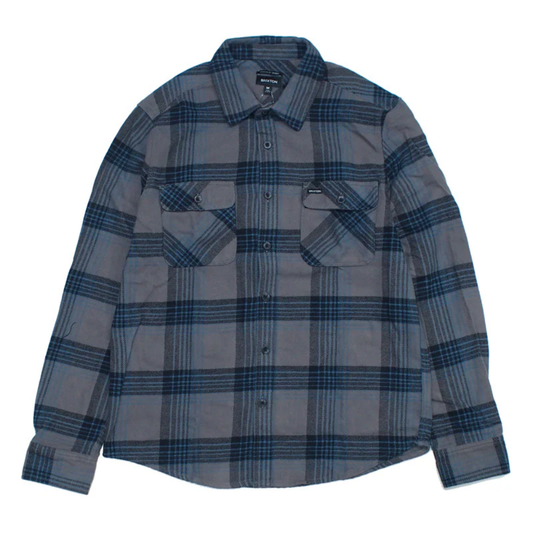 Brixton Bowery L/S Flannel Black/Ocean Blue