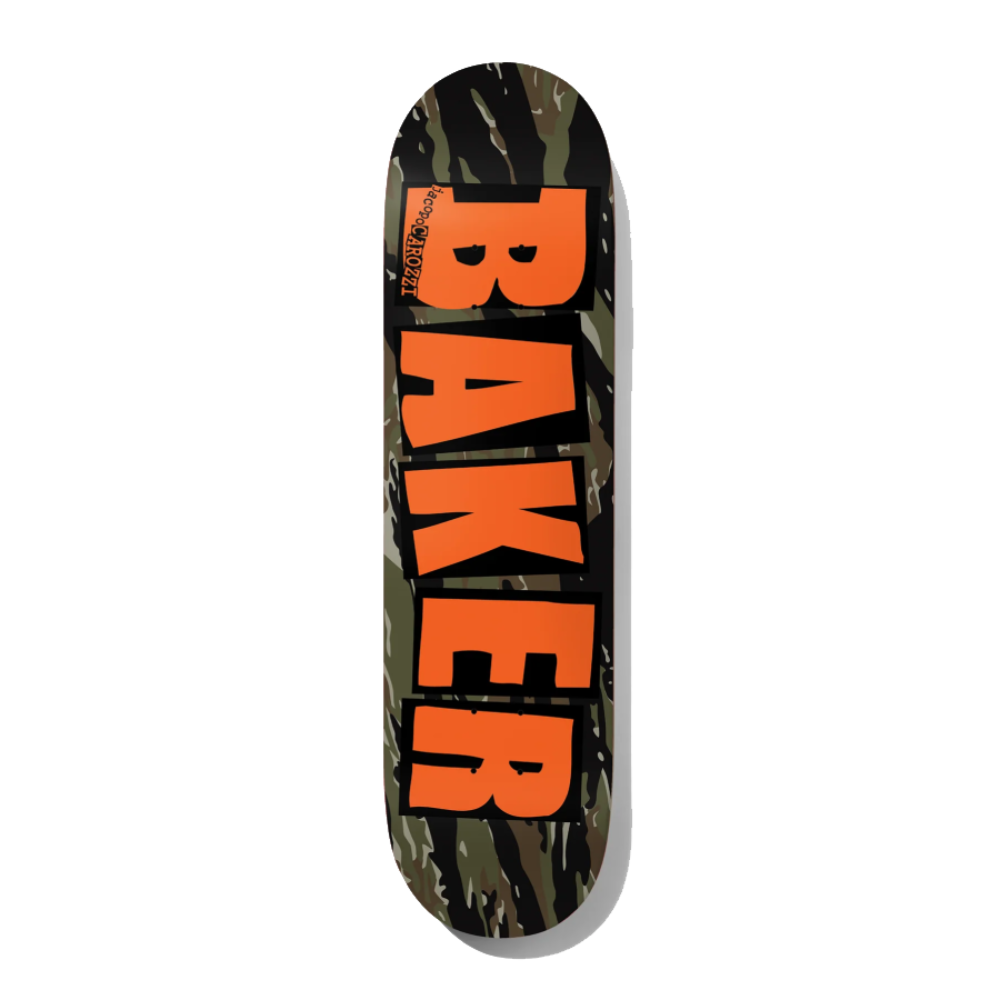 Baker Jacopo Carozzi Brand Logo Tiger Stripe Twin Tail Deck 8.38