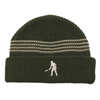 Pass Port Digger Striped Knit Beanie Olive/Cream