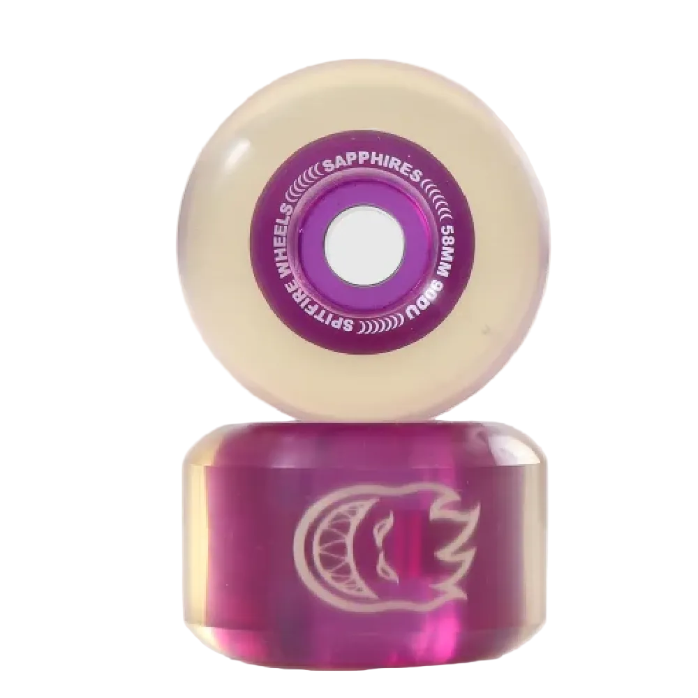 Spitfire Sapphire 90DU 58MM Clear Purple Wheels