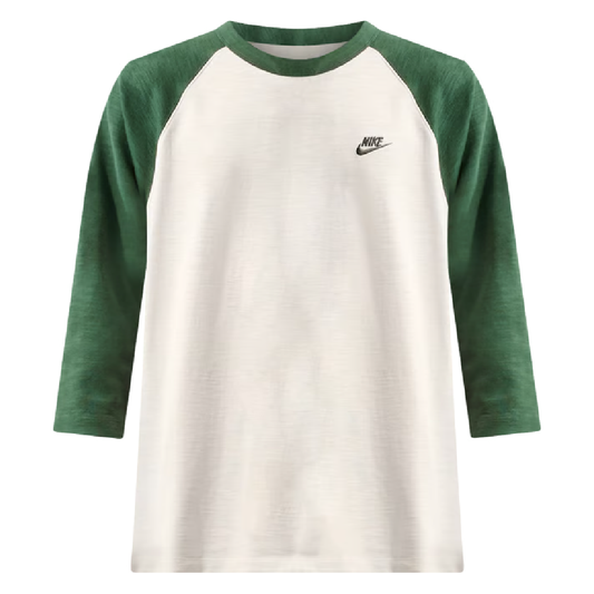 Nike Sportswear Club 3/4 Sleeve Raglan T-Shirt Green/Chalk