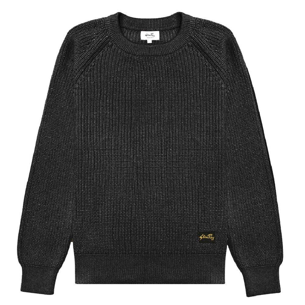 Stan Ray Cable-Knit Crew Sweater Black