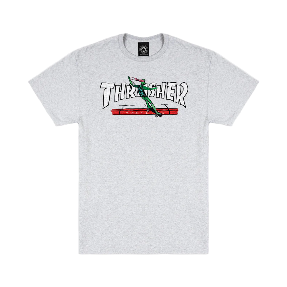 Thrasher Red Curb T-Shirt Ash Grey