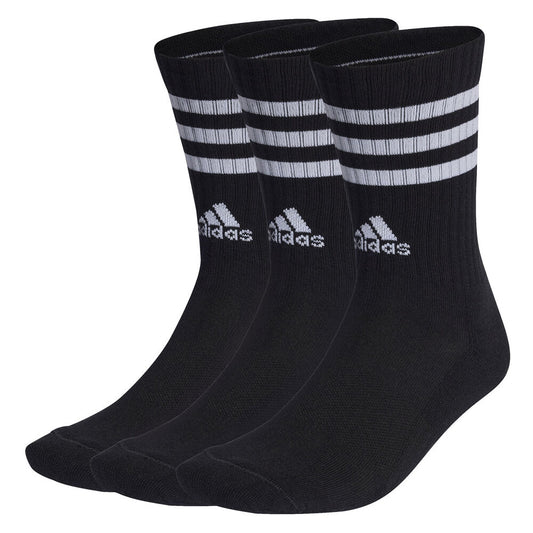Adidas 3-Stripe Cushioned Crew 3 Pack Socks Black