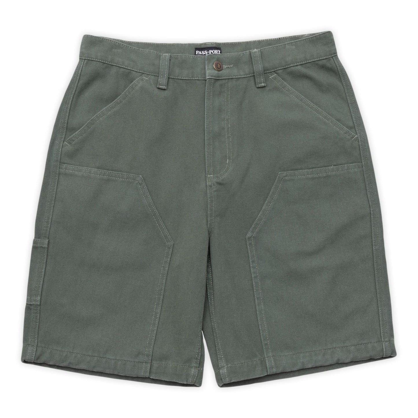 Pass Port Double Knee Digger Club Short Washed Forest Green