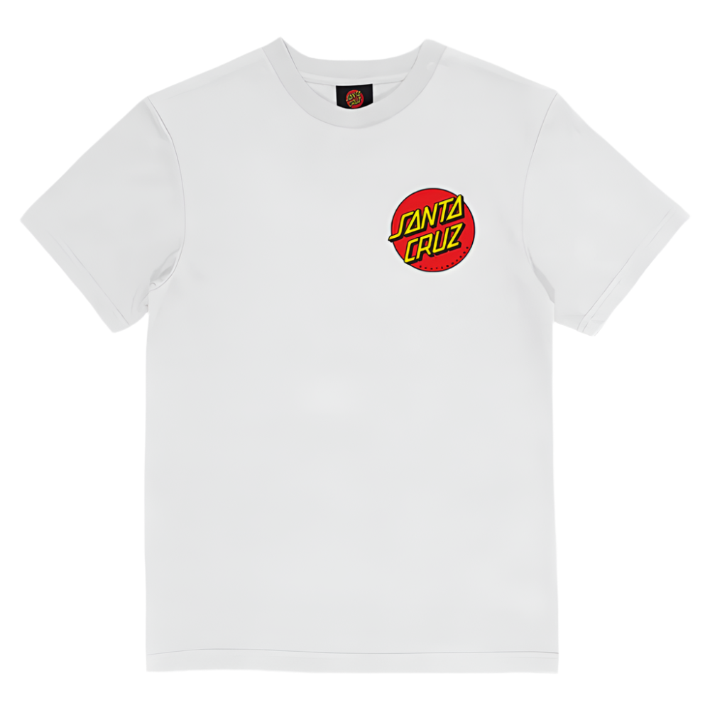 Santa Cruz Youth Classic Dot Chest T-Shirt White